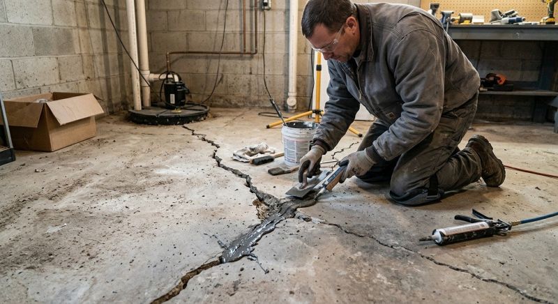 Cracked Basement Floor Repair in Roanoke, VA