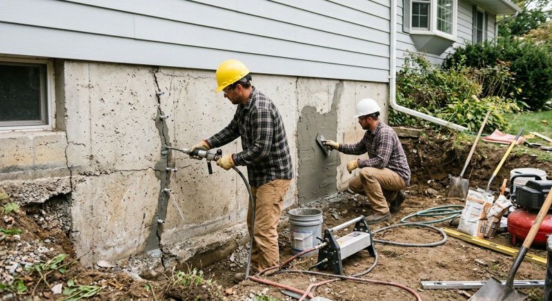 Cracked Foundation Repair in Blacksburg, VA