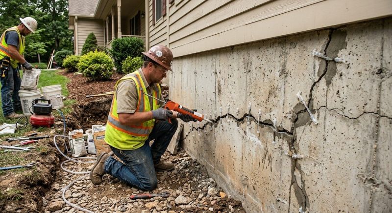 Cracked Foundation Repair in Botetourt County, VA