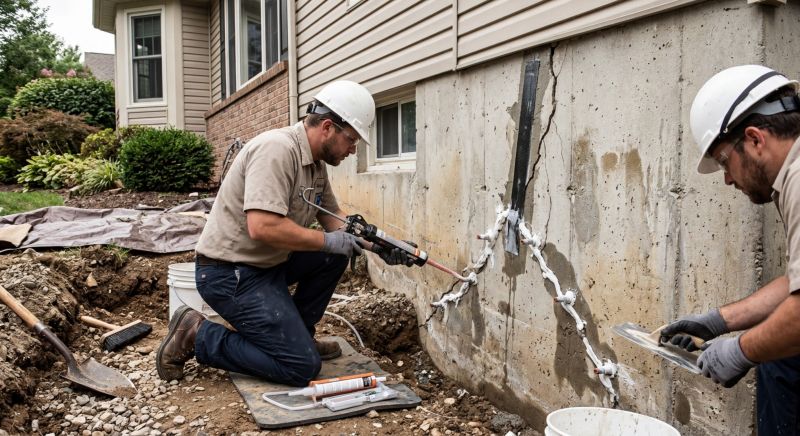 Cracked Foundation Repair in Wirtz, VA