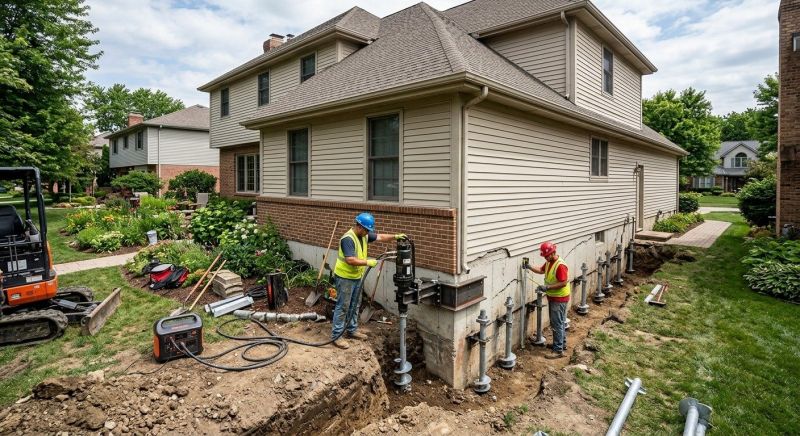Helical Piers Installation in Roanoke, VA
