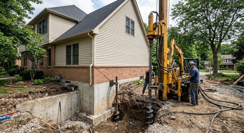Helical Piers Installation in Roanoke, VA