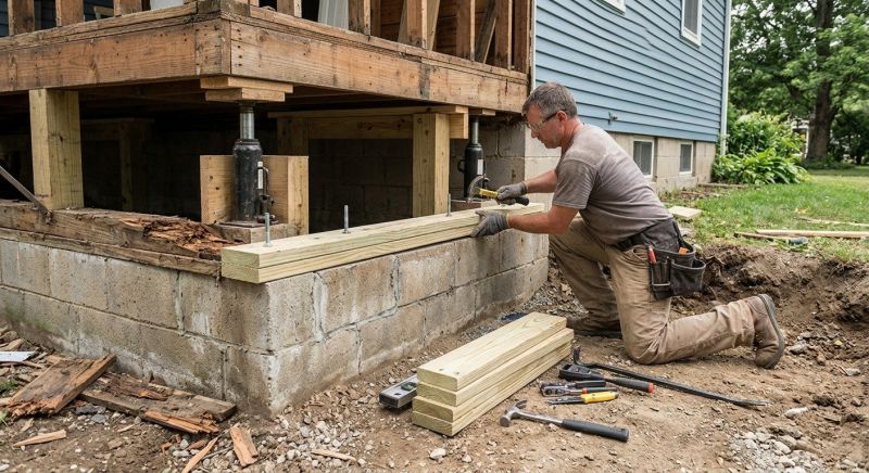 Sinking Foundation Repair in Moneta, VA